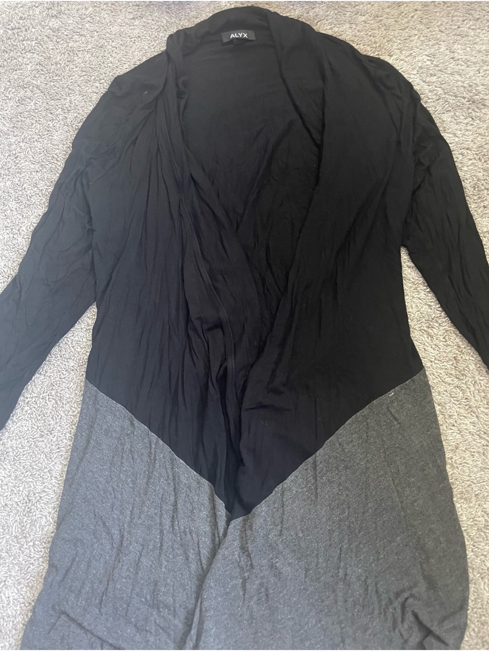 ALYX Black and Gray Long Open-Front Women's Sweater